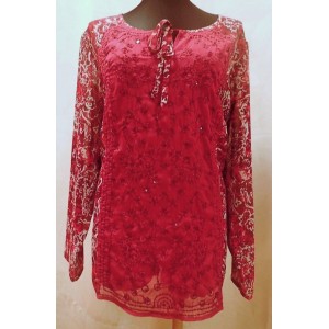 Blúzka s bordovou potlačou